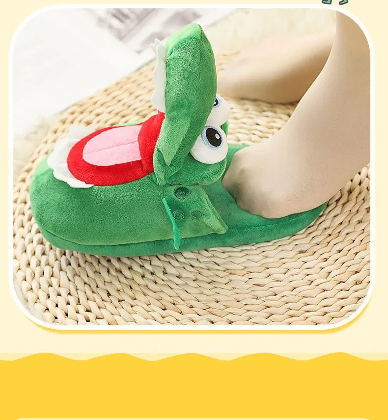 Adorable Cartoon Crocodile Slippers – Cozy & Fun