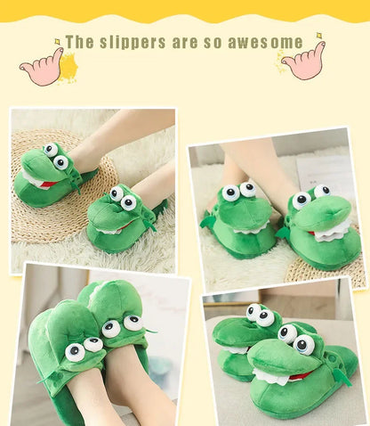 Adorable Cartoon Crocodile Slippers – Cozy & Fun