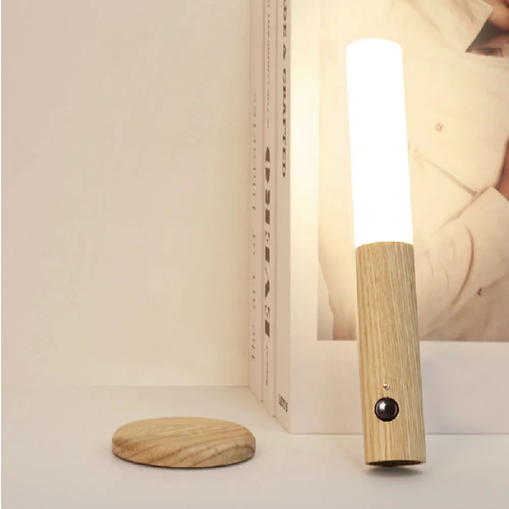 Minimalist LED Wooden Night Light – USB Powered