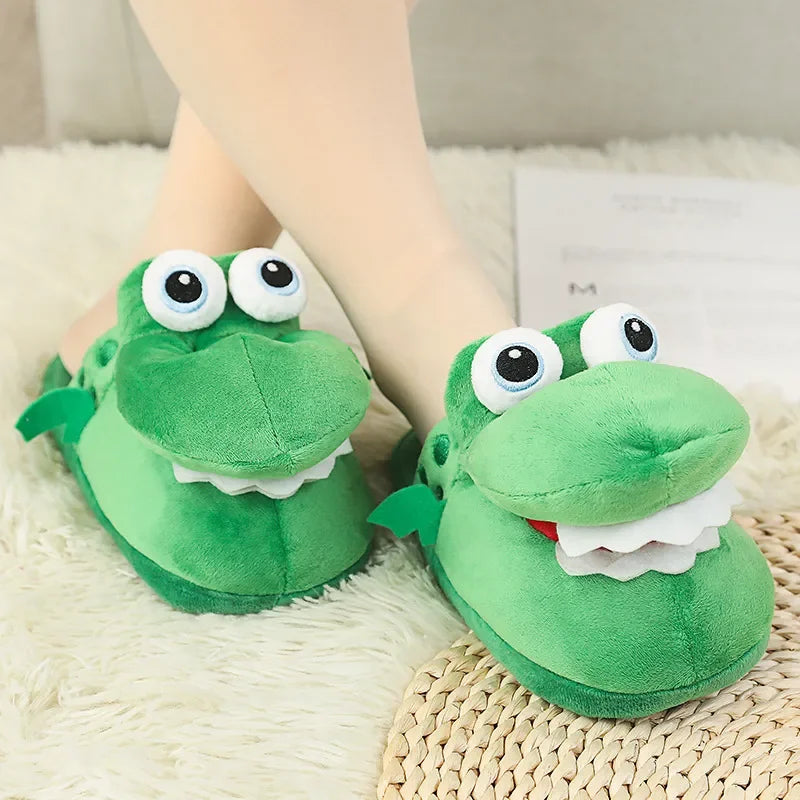 Adorable Cartoon Crocodile Slippers – Cozy & Fun