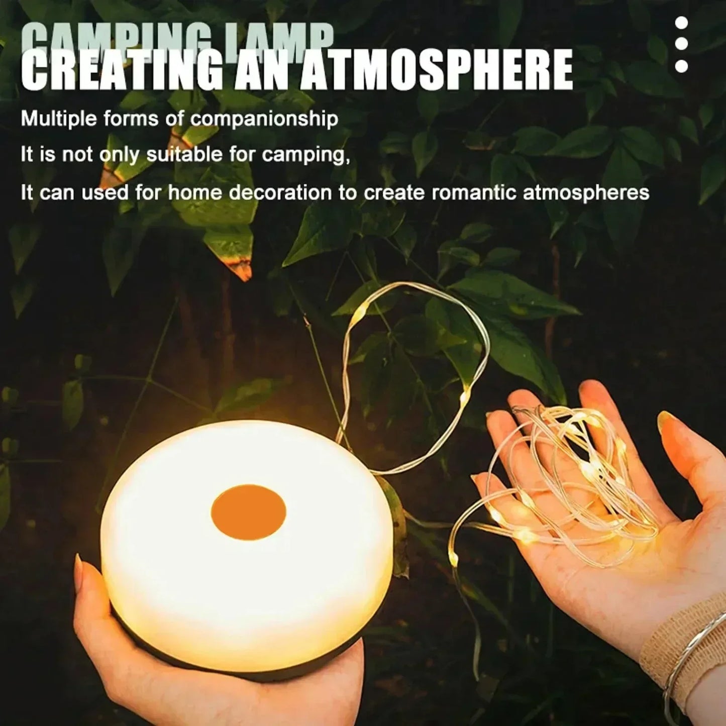 Solar-Powered Camping String Lights – Warm & Decorative