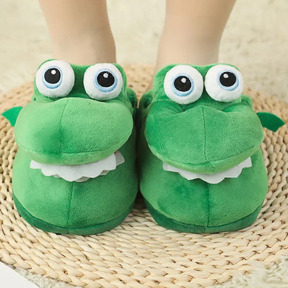 Adorable Cartoon Crocodile Slippers – Cozy & Fun