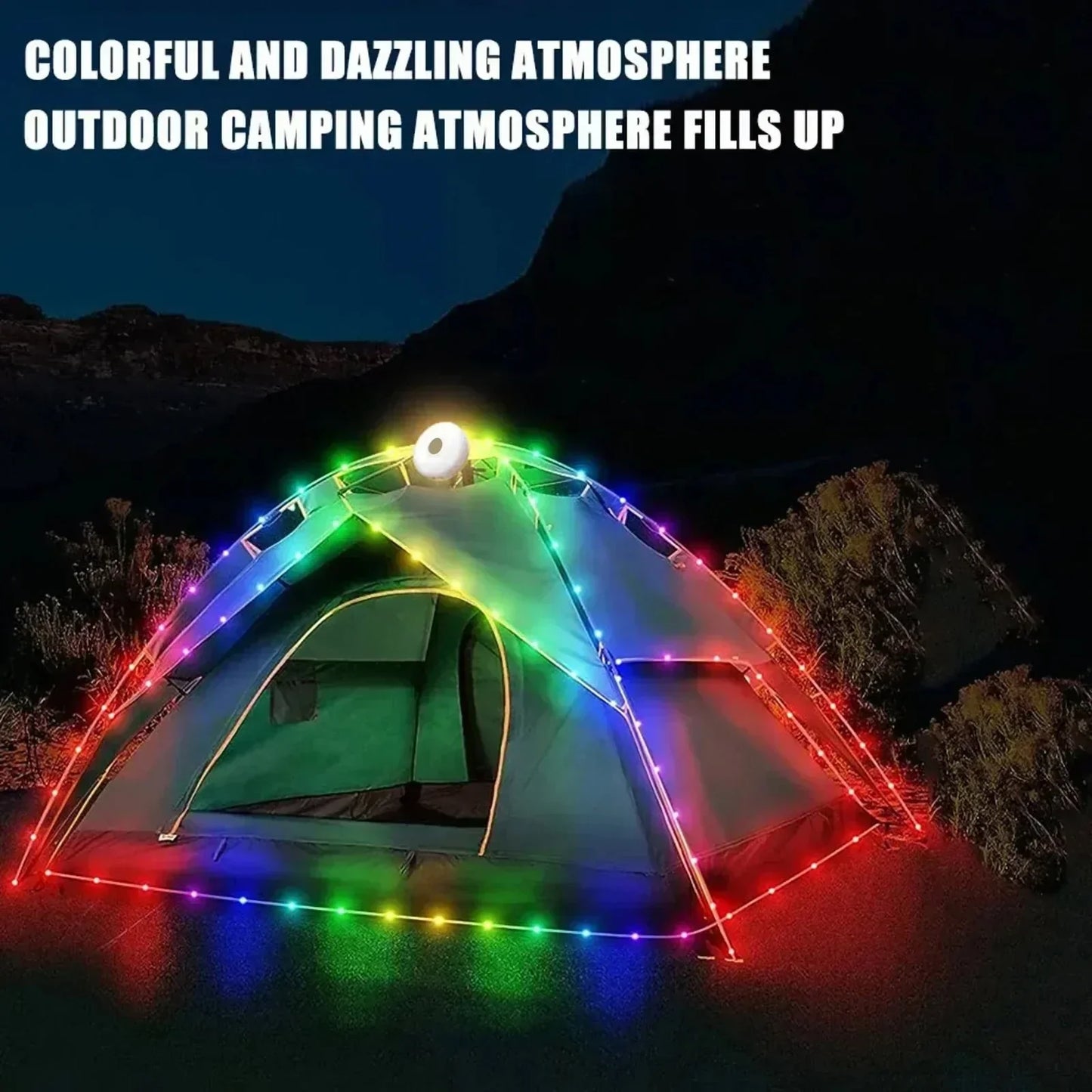 Solar-Powered Camping String Lights – Warm & Decorative