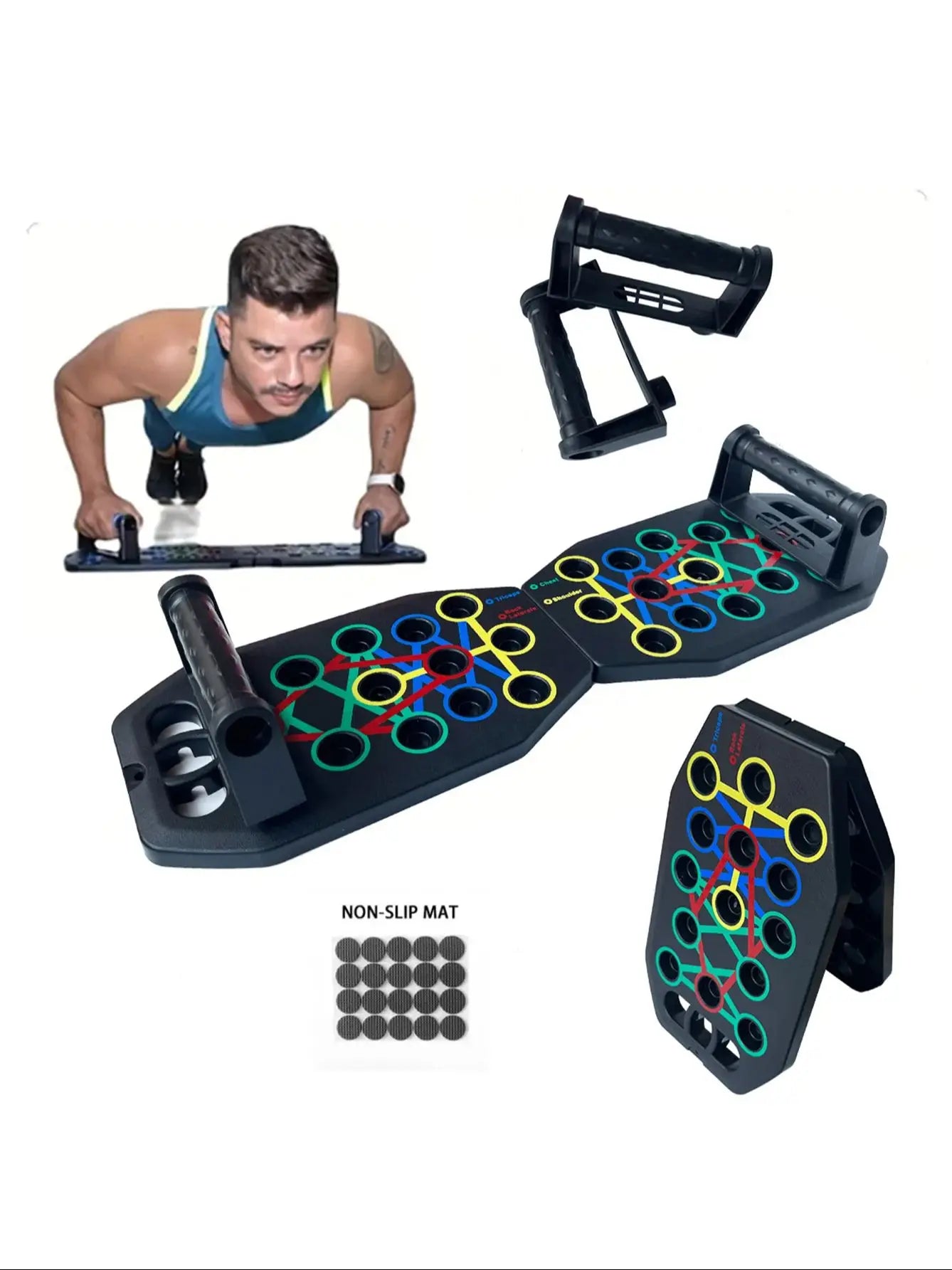 Color-Coded Push-Up Board – Full-Body Workout System