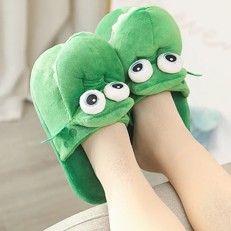 Adorable Cartoon Crocodile Slippers – Cozy & Fun