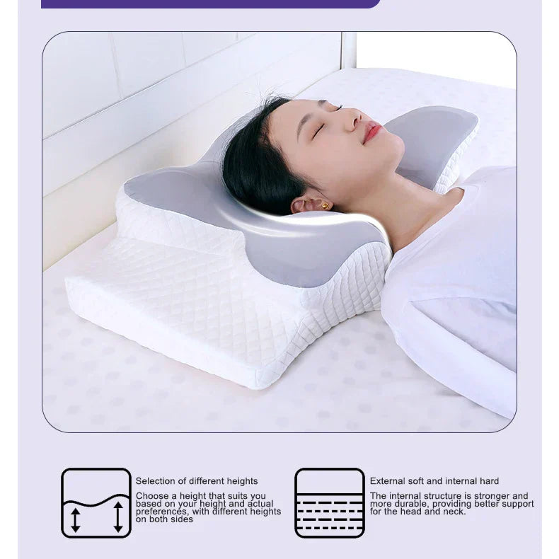 Orthopedic Memory Foam Pillow – Butterfly Shape for Neck Support